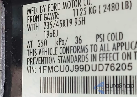 2013 Ford Escape Titanium из США, поврежденный, VIN 1FMCU0J99DUD76205